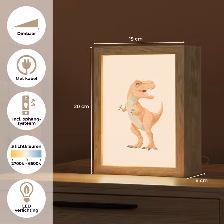 Dino - T-Rex - Oranje Light Box met kabel klein -USP_NL
