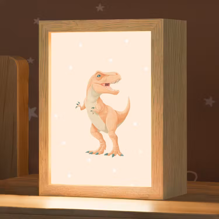 Dino - T-Rex - Oranje - Stippen Light Box met kabel klein -zzz_3d_website