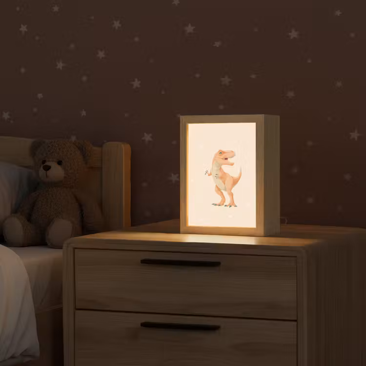 Dino - T-Rex - Oranje - Stippen Light Box met kabel klein -sfeer1_kind