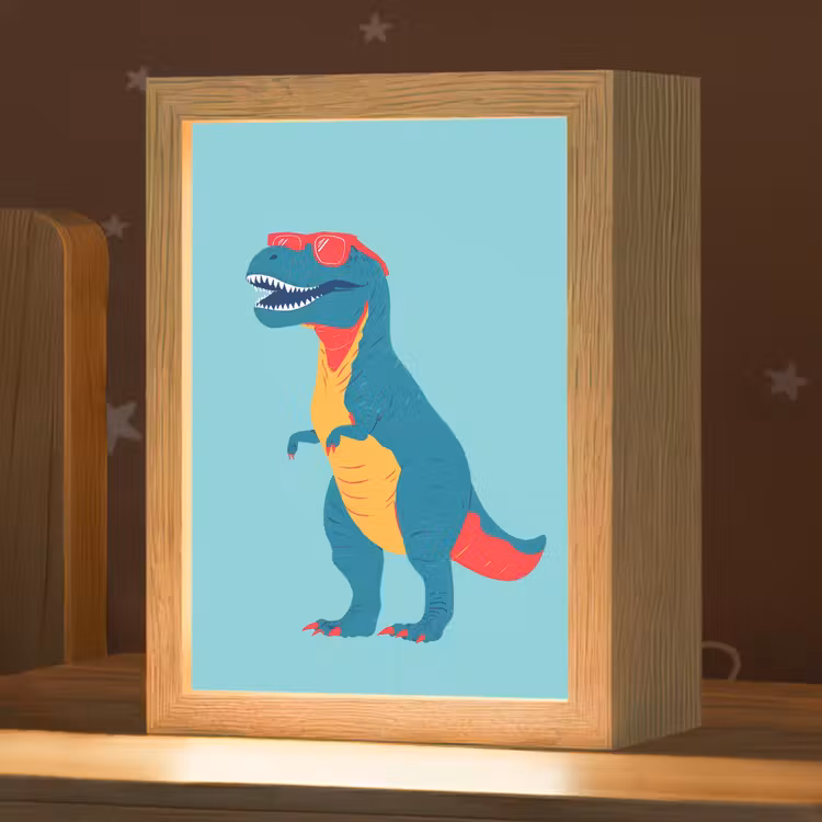 Dinosaurus - Blauw - Zonnebril Light Box met kabel klein -zzz_3d_website