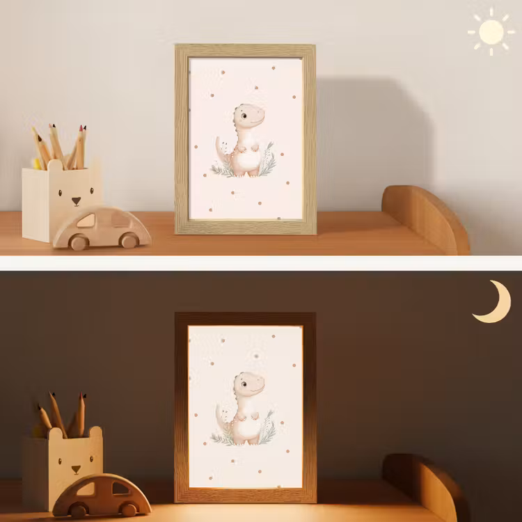 Dinosaurus - Bladeren - Pastel - Stippen Light Box met kabel klein -sfeer3_kind