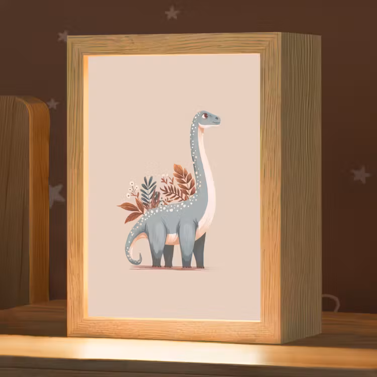 Dinosaurus - Planten - Beige Light Box met kabel klein -zzz_3d_website