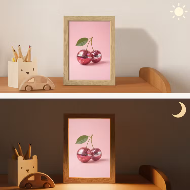 Disco - Kersen - Roze Light Box met kabel (Kinderlampje) klein -sfeer3_kind