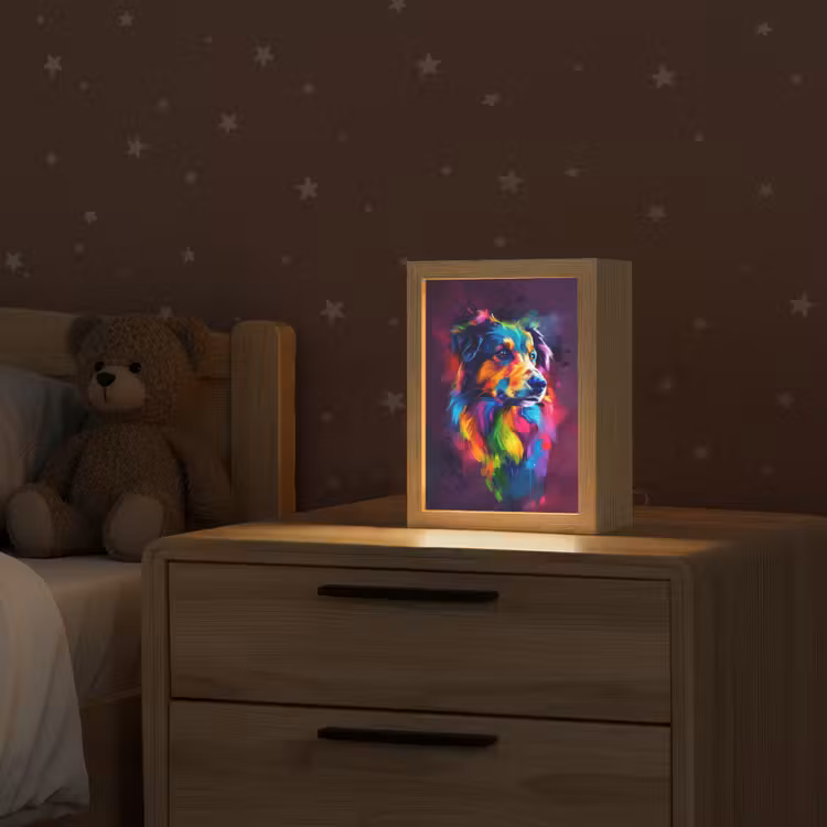 Hond - Kleurrijk - Dier - Dierenhoofd Light Box met kabel klein -sfeer1_kind