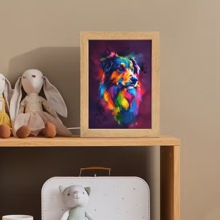 Hond - Kleurrijk - Dier - Dierenhoofd Light Box met kabel klein -sfeer2_kind