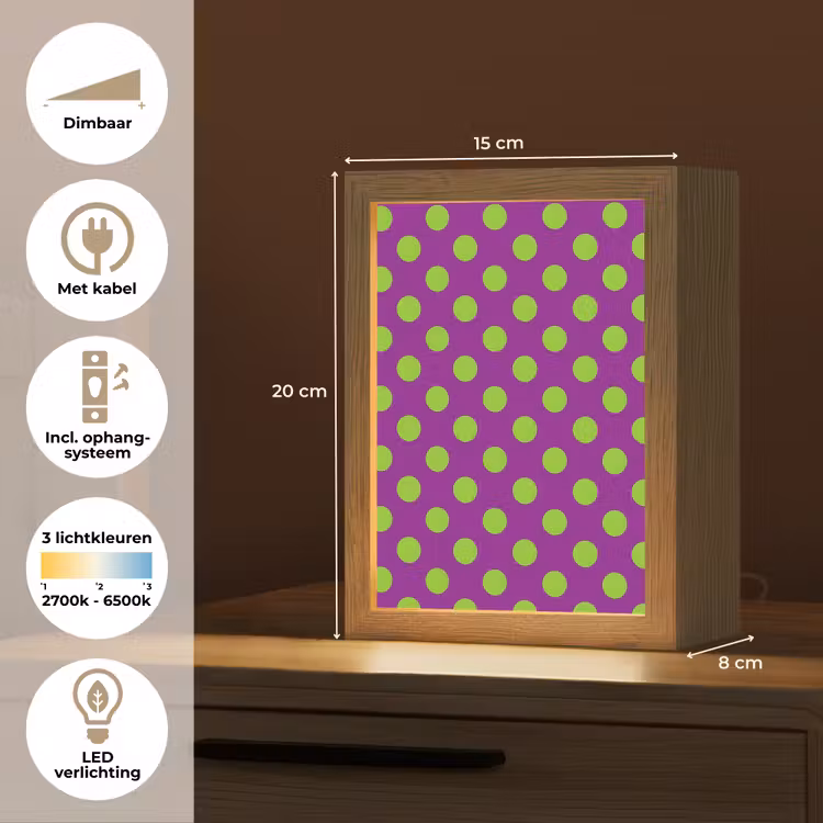 Stippen - Klassiek - Groen Light Box met kabel (Kinderlampje) klein 904 -USP_NL