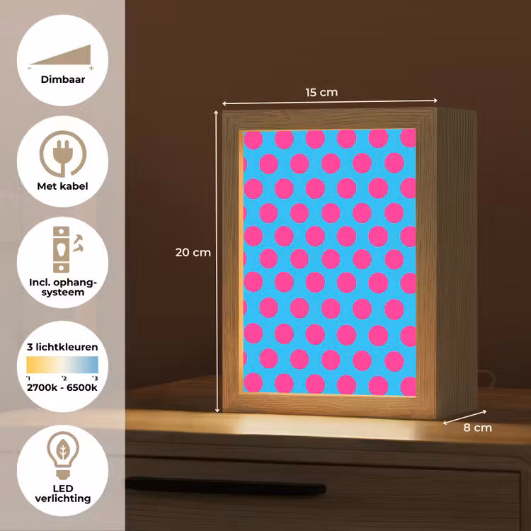 Stippen - Klassiek - Roze Light Box met kabel (Kinderlampje) klein 904 -USP_NL