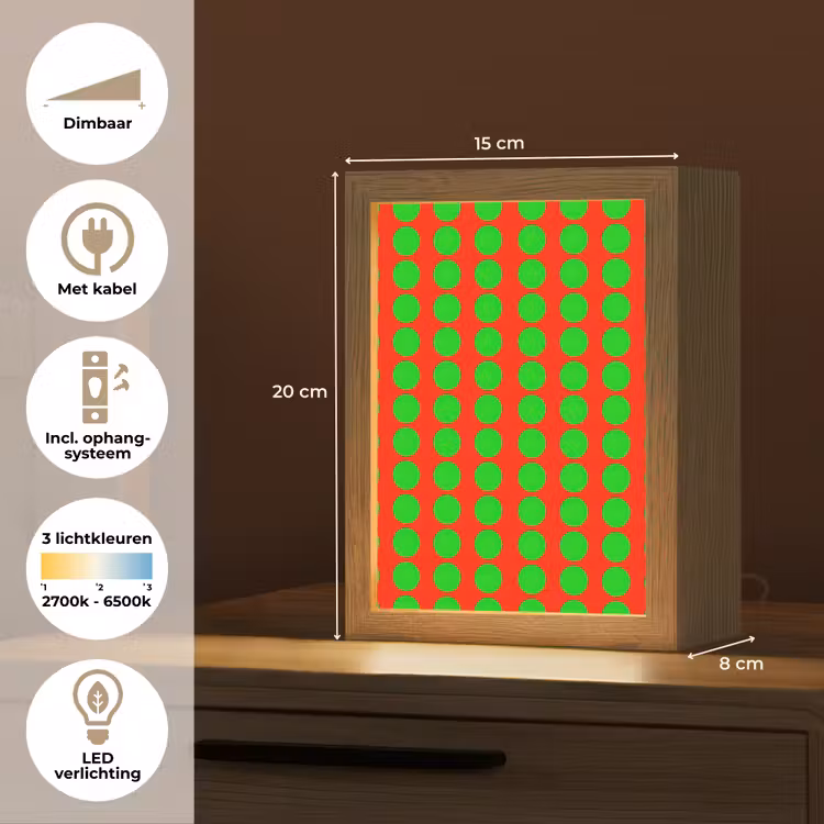 Stippen - Patroon - Groen Light Box met kabel (Kinderlampje) klein 904 -USP_NL