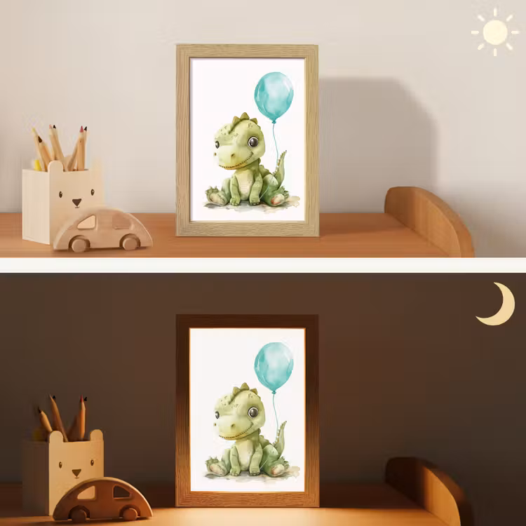 Draak - Baby dier - Blauwe ballon Light Box met kabel klein -sfeer3_kind