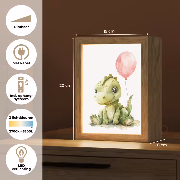 Draak - Baby dier - Roze ballon Light Box met kabel klein -USP_NL