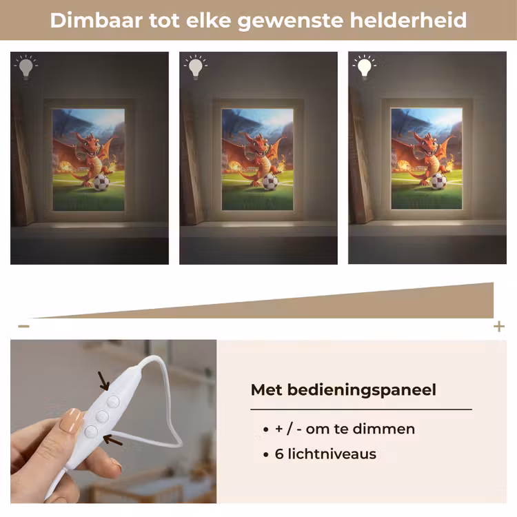 Draak - Voetbal - Vuur - Stadion Light Box met kabel klein -USP_dimbaarNL