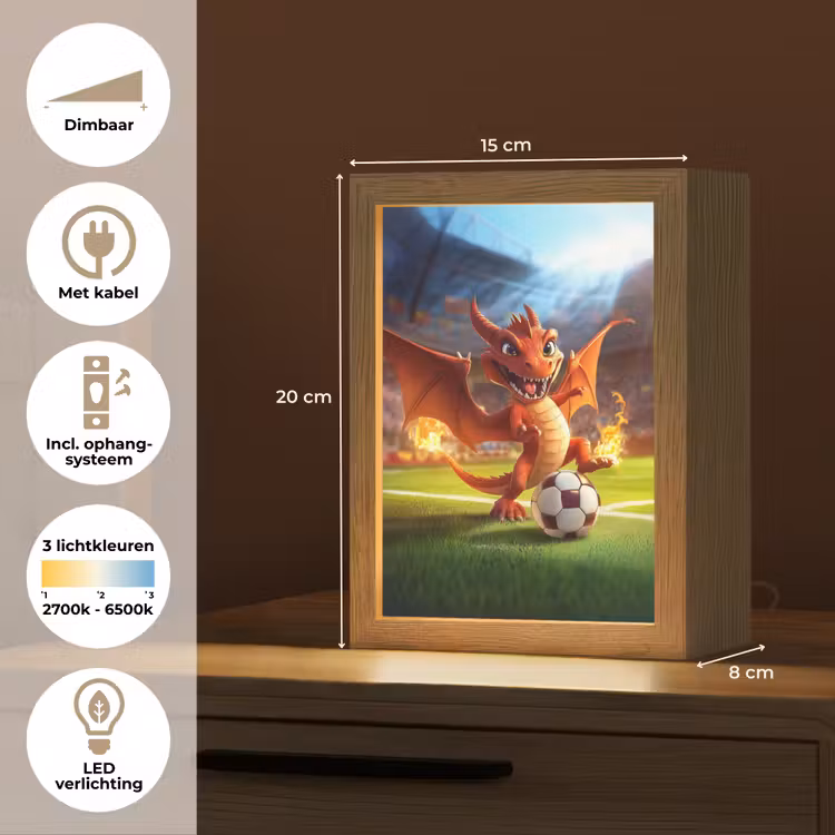 Draak - Voetbal - Vuur - Stadion Light Box met kabel klein -USP_NL