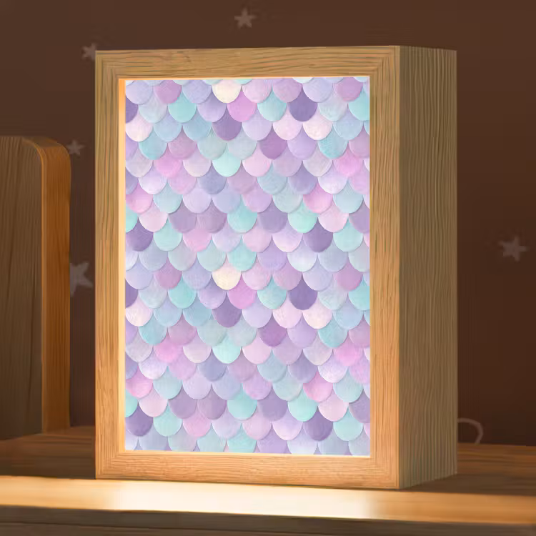 Dromerig - Zeemeermin - Pastel Light Box met kabel (Kinderlampje) klein 904 -zzz_3d_website