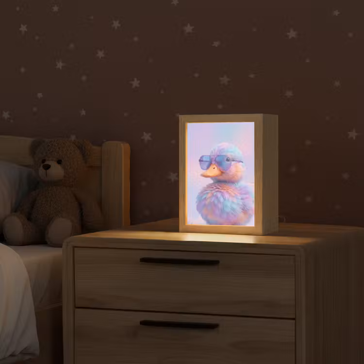Eend - bril - Pastel Light Box met kabel (Kinderlampje) klein -sfeer1_kind