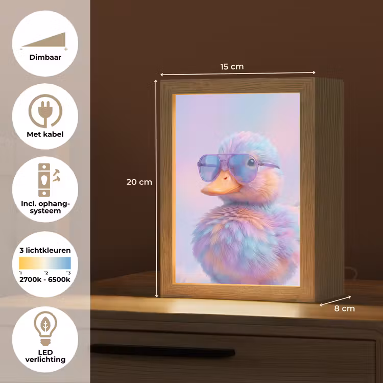 Eend - bril - Pastel Light Box met kabel (Kinderlampje) klein -USP_NL