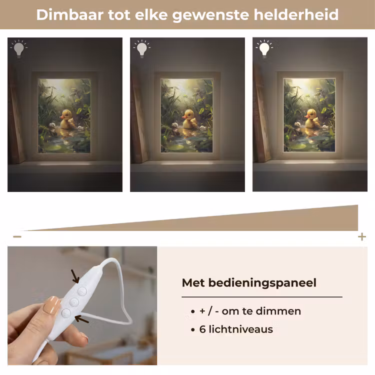 Eendjes - Dieren - Natuur Light Box met kabel klein -USP_dimbaarNL
