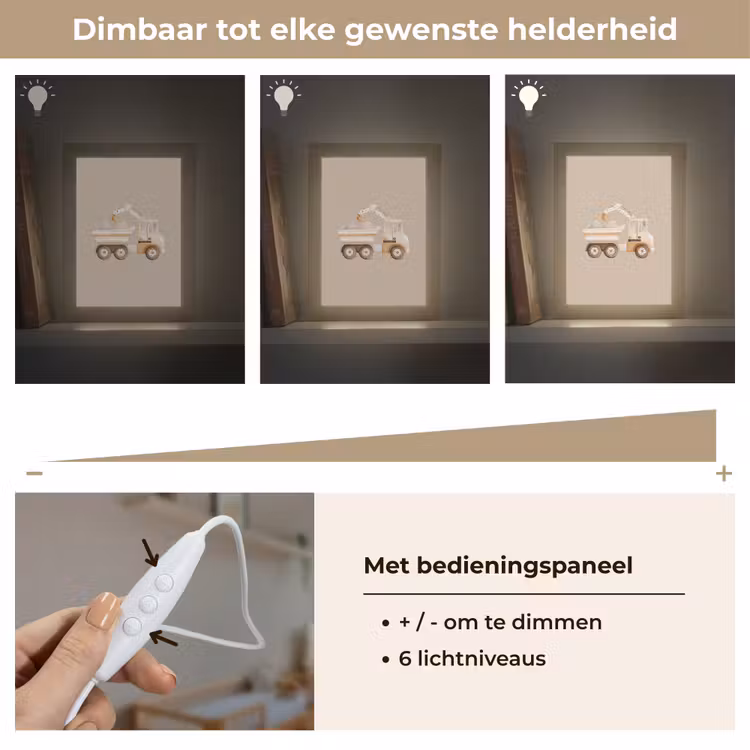 Kiepwagen - Auto - Beige Light Box met kabel klein -USP_dimbaarNL