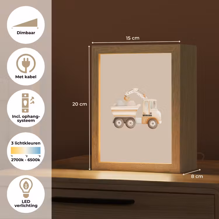 Kiepwagen - Auto - Beige Light Box met kabel klein -USP_NL