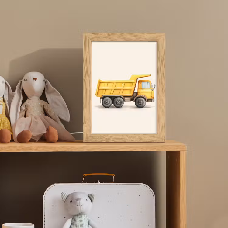 Kiepwagen - Geel - Illustratie Light Box met kabel (Kinderlampje) klein -sfeer2_kind