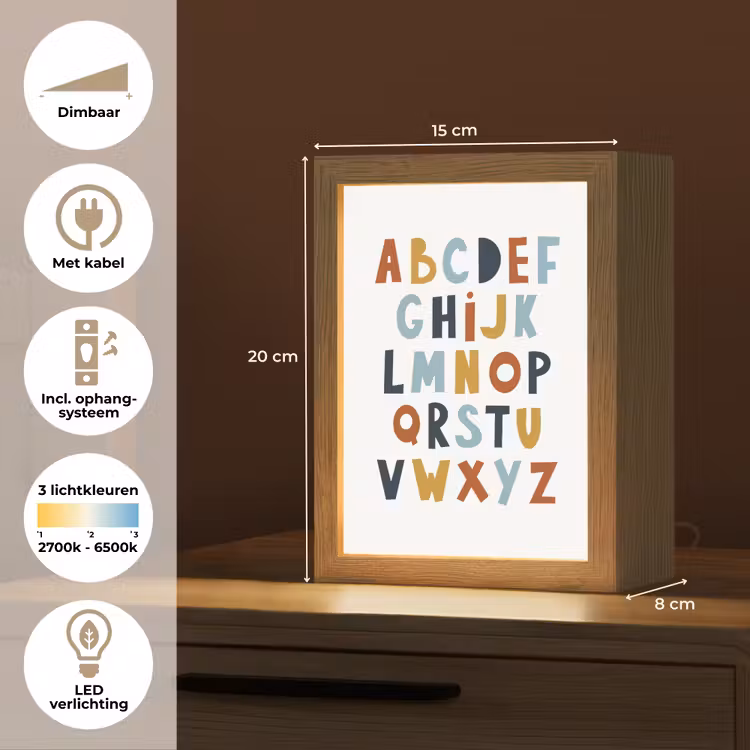 Educatief - Alfabet leren - Jongens - Letters Light Box met kabel klein -USP_NL
