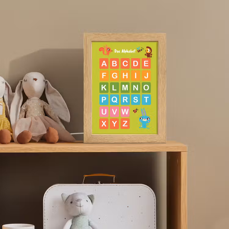 Educatief - Alfabet leren - Groen - Bosdieren - Letters Light Box met kabel klein -sfeer2_kind