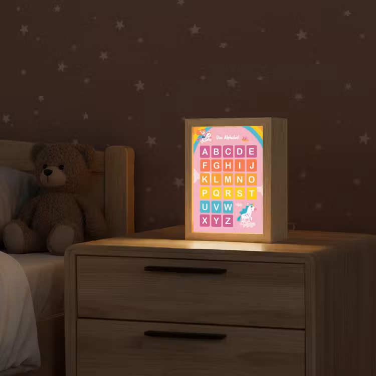 Educatief - Alfabet leren - Roze - Eenhoorn - Letters Light Box met kabel klein -sfeer1_kind