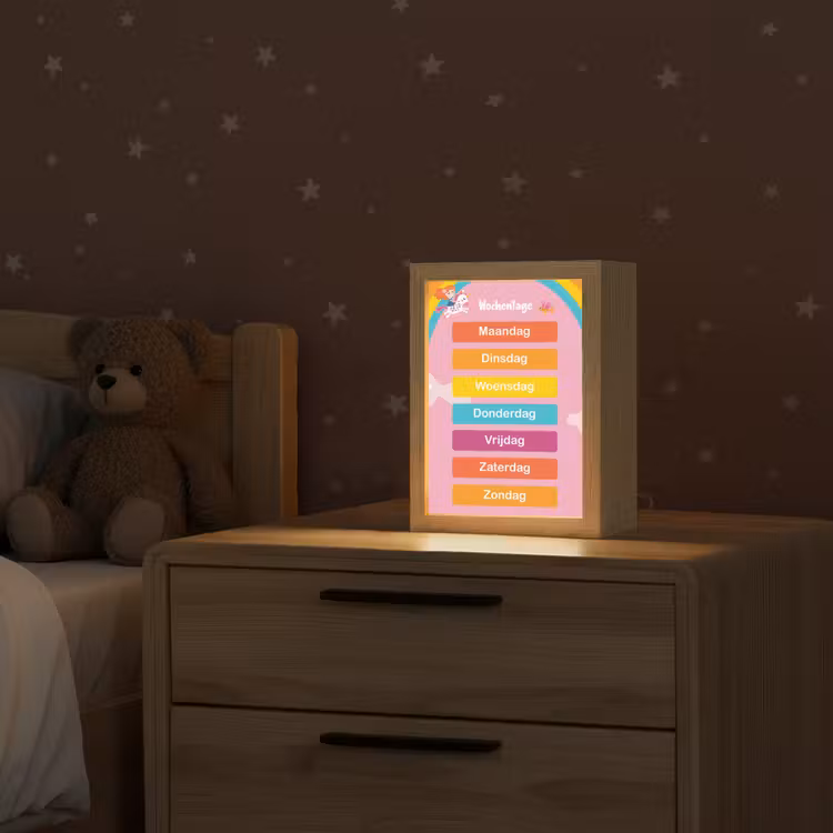Educatief - Dagen van de week - Eenhoorn - Leren - Meisjes Light Box met kabel klein -sfeer1_kind