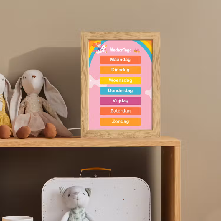 Educatief - Dagen van de week - Eenhoorn - Leren - Meisjes Light Box met kabel klein -sfeer2_kind
