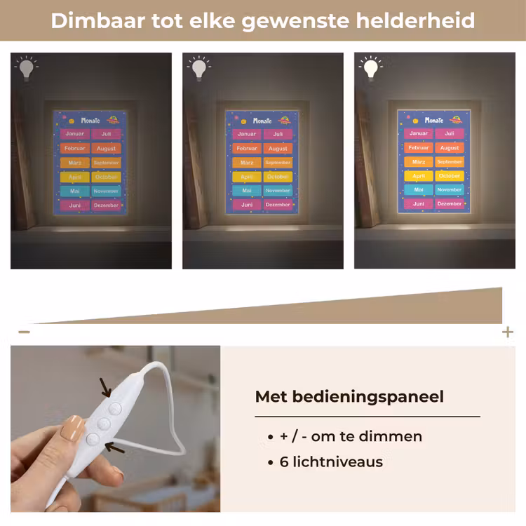Educatief - Maanden - Ruimte - Leren Light Box met kabel klein -USP_dimbaarNL