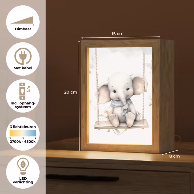 Olifant - Dier - Kinderen Light Box met kabel klein -USP_NL
