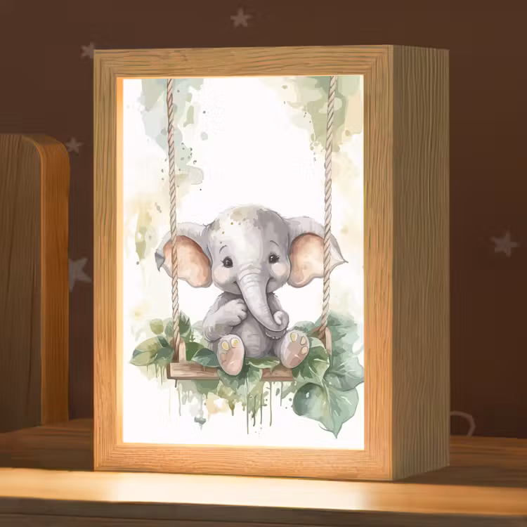 Olifant - Dier - Kinderen - Jungle Light Box met kabel klein -zzz_3d_website