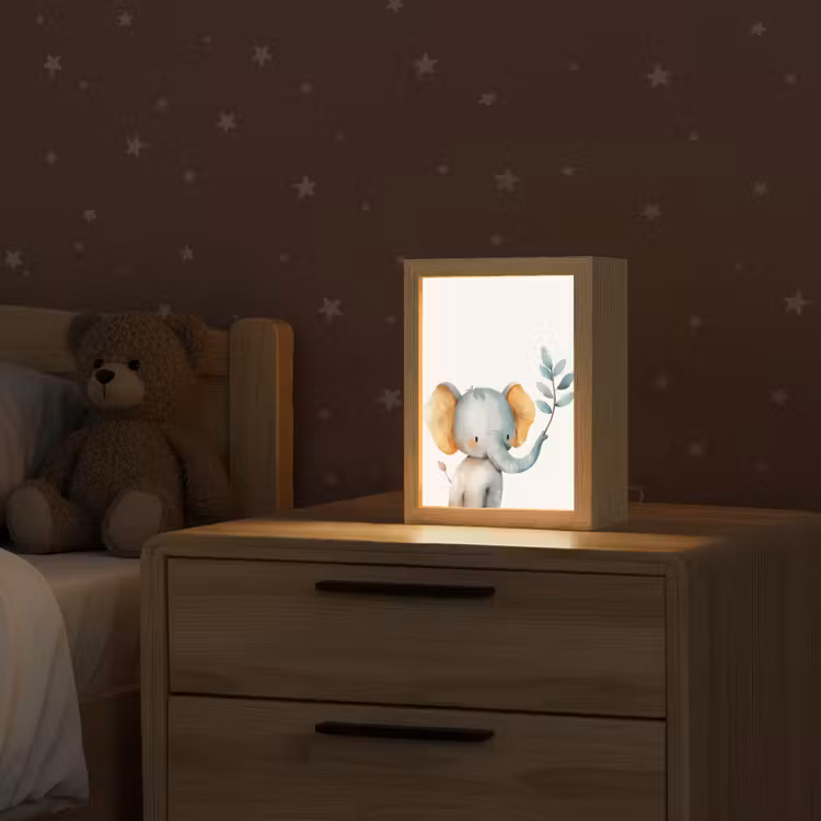 Olifant - Dier - Pastel kleuren Light Box met kabel klein -sfeer1_kind
