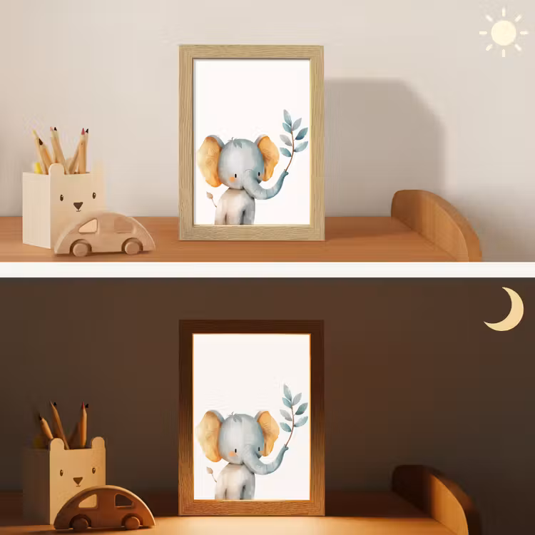 Olifant - Dier - Pastel kleuren Light Box met kabel klein -sfeer3_kind