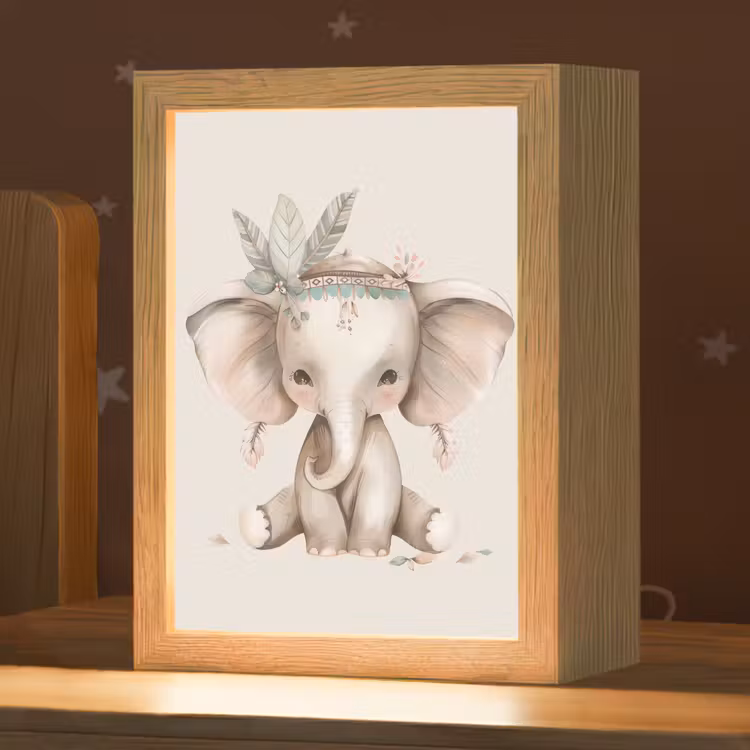 Olifant - Bohemian - Dieren - Boho Light Box met kabel klein -zzz_3d_website