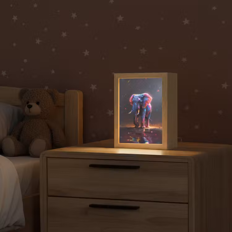 Olifant - Kleuren - Sterren - Dier Light Box met kabel klein -sfeer1_kind