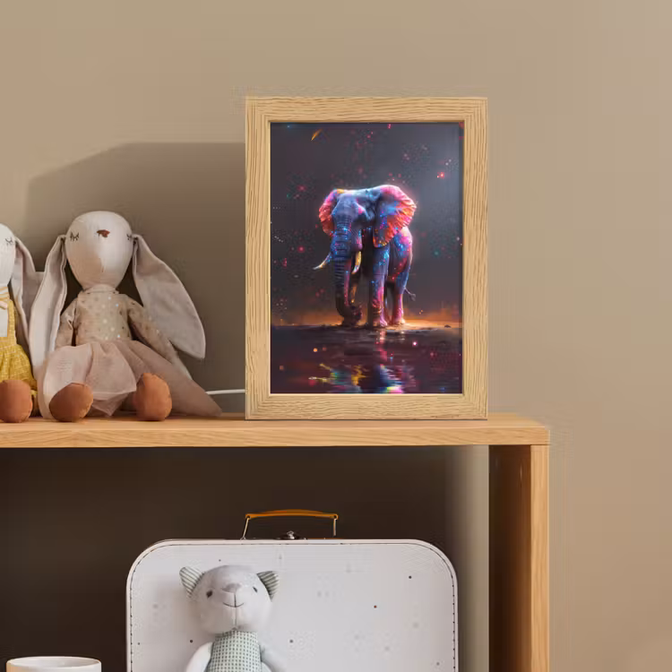 Olifant - Kleuren - Sterren - Dier Light Box met kabel klein -sfeer2_kind