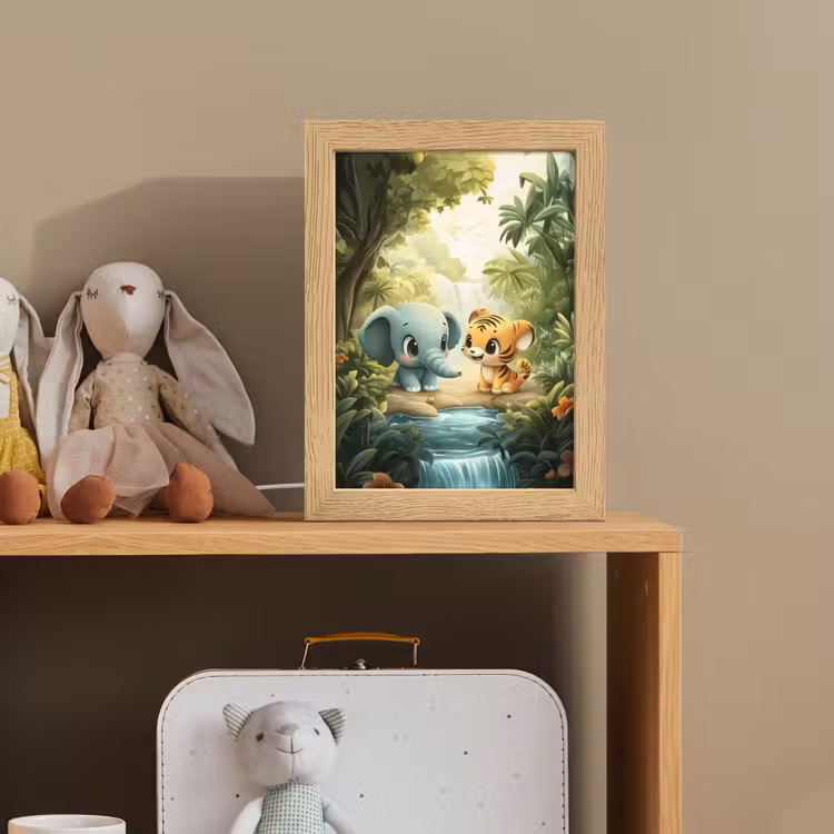 Olifant - Tijger - Bos - Jungle Light Box met kabel klein -sfeer2_kind