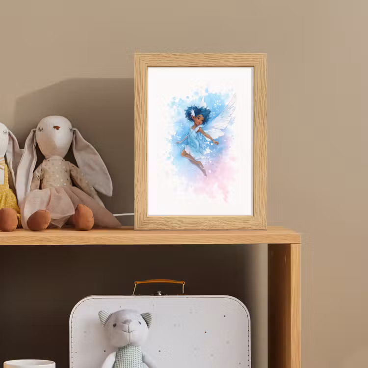 Elf - Blauw - Magie - Roze Light Box met kabel klein -sfeer2_kind