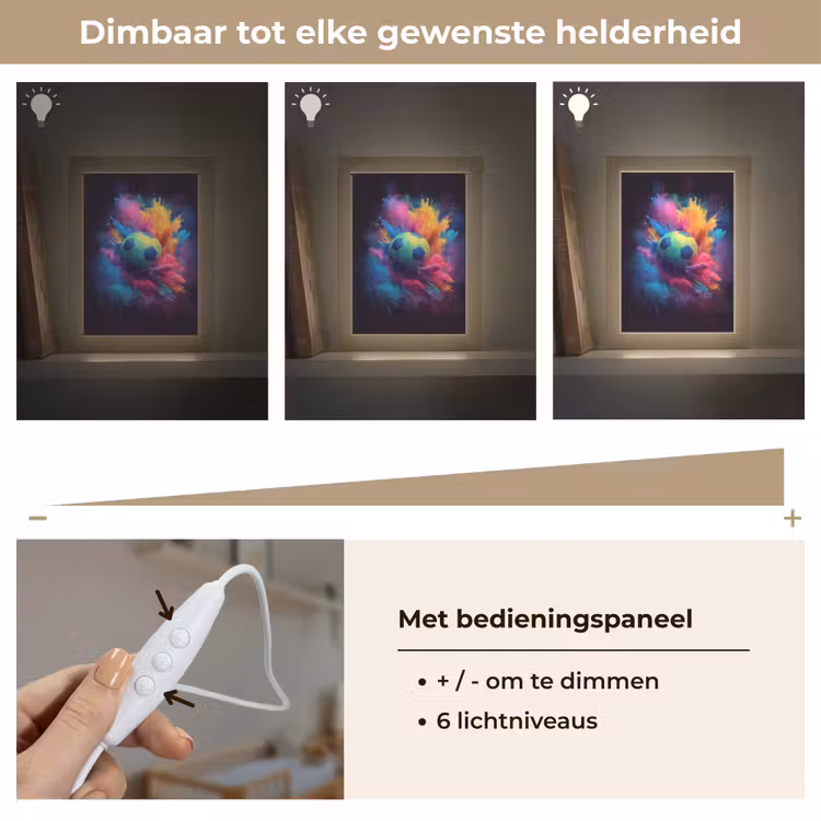 Explosie - Kleurrijk - Voetbal - Abstract Light Box met kabel klein -USP_dimbaarNL