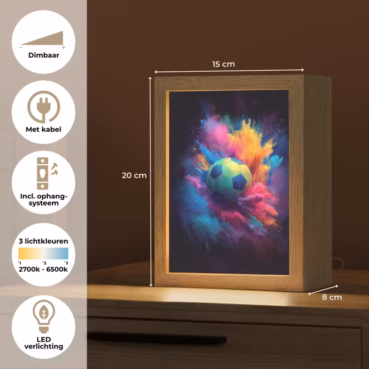 Explosie - Kleurrijk - Voetbal - Abstract Light Box met kabel klein -USP_NL