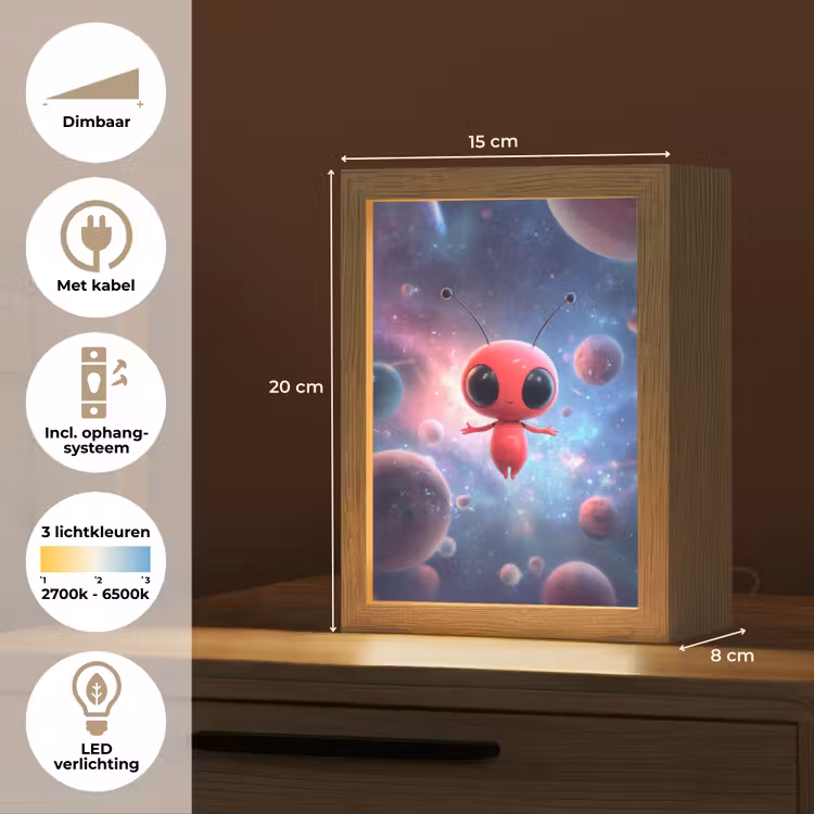 Buitenaards wezen - Rood - Planeten Light Box met kabel klein -USP_NL