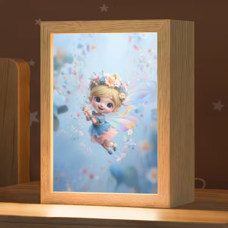 Fee - Bloemen - Sprookje - Blauw Light Box met kabel klein -zzz_3d_website