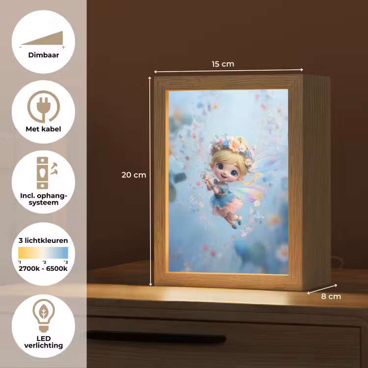 Fee - Bloemen - Sprookje - Blauw Light Box met kabel klein -USP_NL