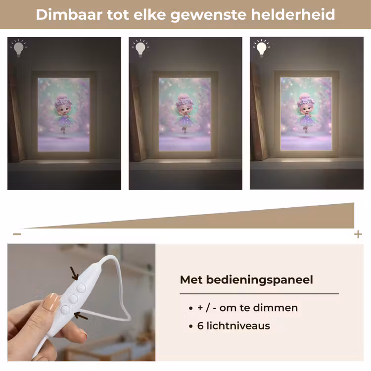 Fee - Paars - Sprookje Light Box met kabel klein -USP_dimbaarNL