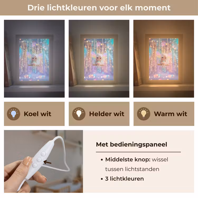 Fee - Schommel - Paars - Glinsters Light Box met kabel klein -USP_lichtkleurNL