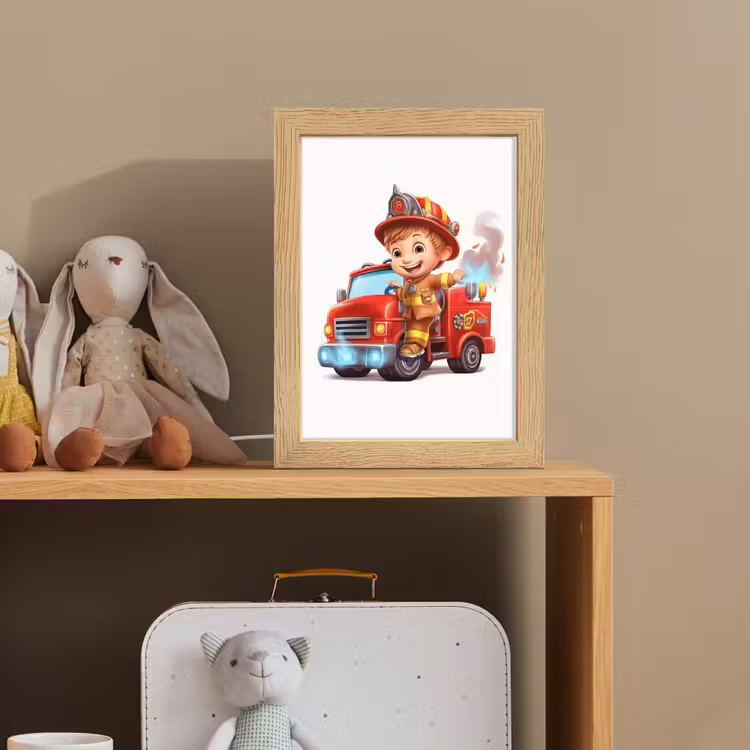 Brandweerwagen - Jongens - Kind - Rood Light Box met kabel klein -sfeer2_kind