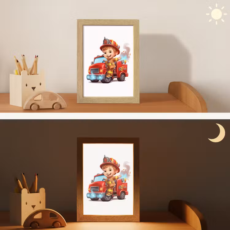 Brandweerwagen - Jongens - Kind - Rood Light Box met kabel klein -sfeer3_kind