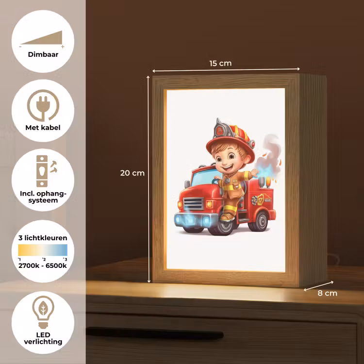 Brandweerwagen - Jongens - Kind - Rood Light Box met kabel klein -USP_NL