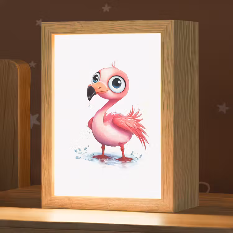 Flamingo - Roze - Water Light Box met kabel klein -zzz_3d_website