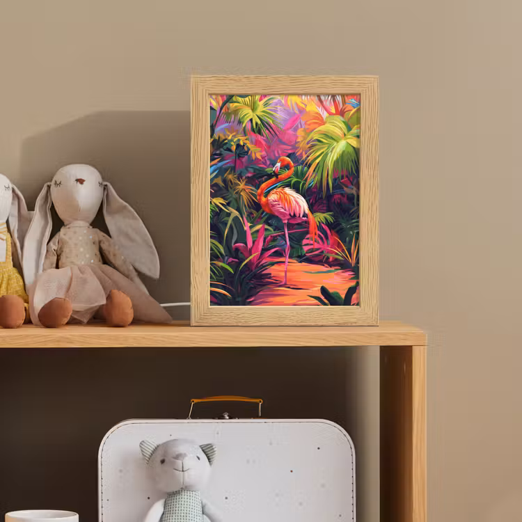 Flamingo - Tropisch - Dier - Bladeren Light Box met kabel klein -sfeer2_kind